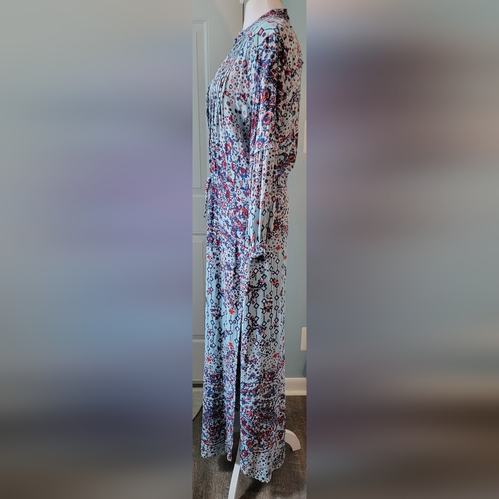 Poupette St. Barth Ilona Maxi Dress Women's M Light Blue Paisley Floral Lightwei - Picture 3 of 16